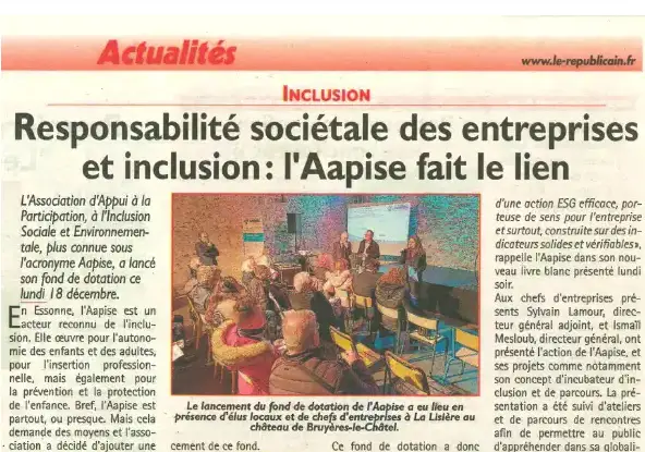 Responsabilité sociétale des entreprises et inclusion : l’AAPISE fait le lien